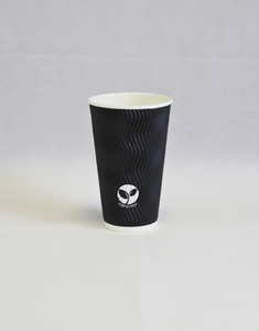 16oz Black Compostable Ripple Cups