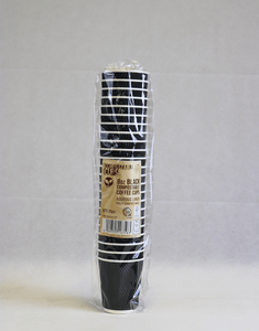 8oz Black Compostable Ripple Cups