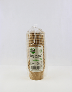 Aqueous 8oz Kraft Round Soup Containers