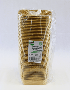Aqueous Kraft Rectangle Containers 500ml