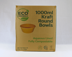 Aqueous Kraft Round Bowls 1300ml