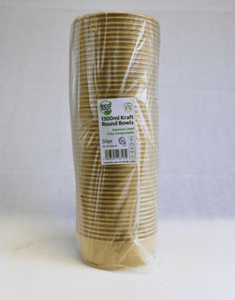 Aqueous Kraft Round Bowls 1300ml
